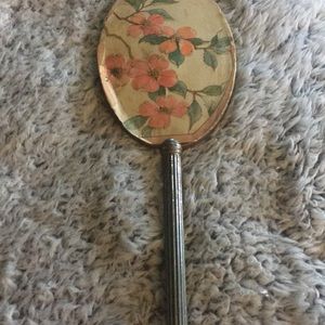 Antique hand held mirror metal